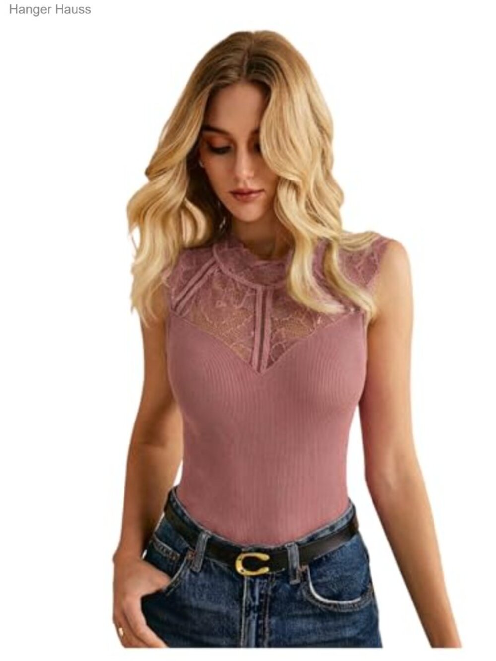 SweatyRocks Lace Corset Bodysuit Sleeveless Slim Fit Tank Top